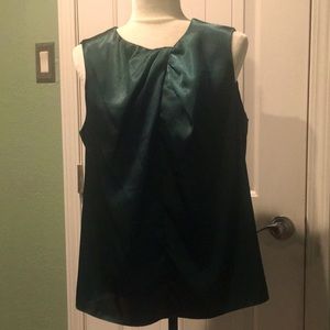 Calvin Klein dark green blouse feels like satin, doesn’t have size tag